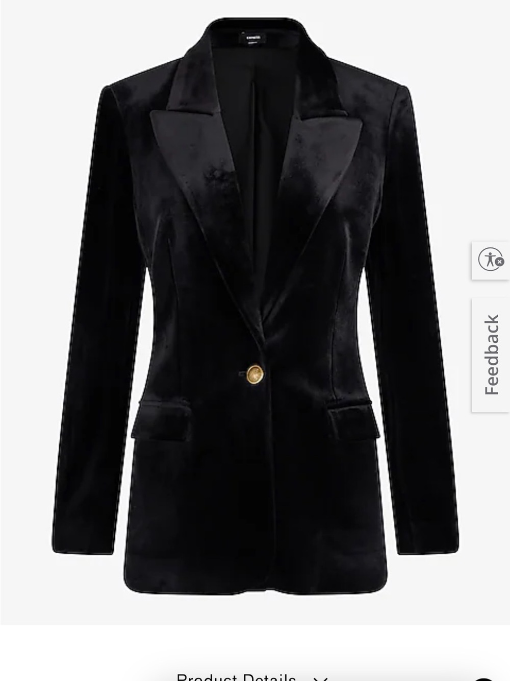 Express Velvet One Button Blazer Sz M